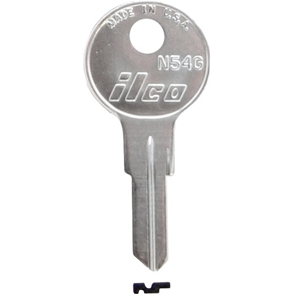 Ilco Nickel Plated Cam Lock Key N54G, 10PK IAA30984012 - main