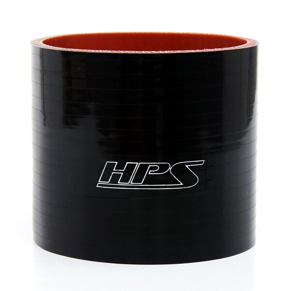 Hps Performance 4 in ID x 3 in L, 4-Ply High Temp Reinforced Silicone Straight Coupler Hose Connector, Black HTSC-400-BLK - main