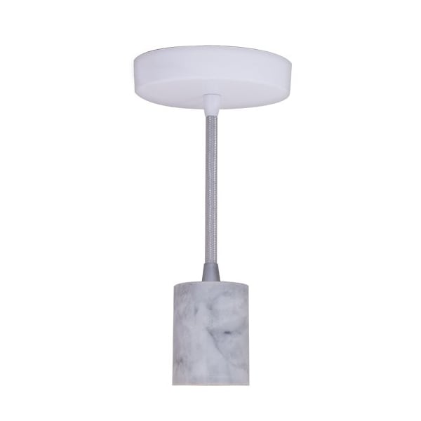 Bulbrite 1-Light White Natural Marble Pendant Socket and Canopy 810092 - main