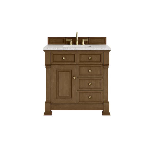 James Martin Vanities Brookfield 36 in. Single Vanity, Honey Oak w/ 3 CM Eternal Jasmine Pearl Silestone Top 547-V36-HNO-3EJP - main