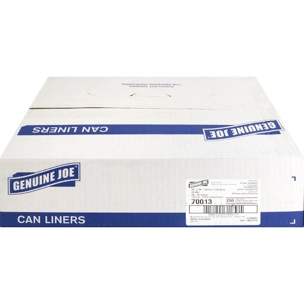 Genuine Joe 45 gal Trash Bags, L, 0.39 mm, Translucent GJO70013 - main