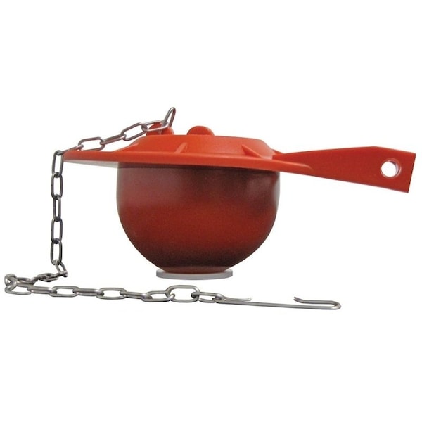 Plumb Pak Toilet Tank Flapper, RubberVinyl, Red, For 3 in Flush