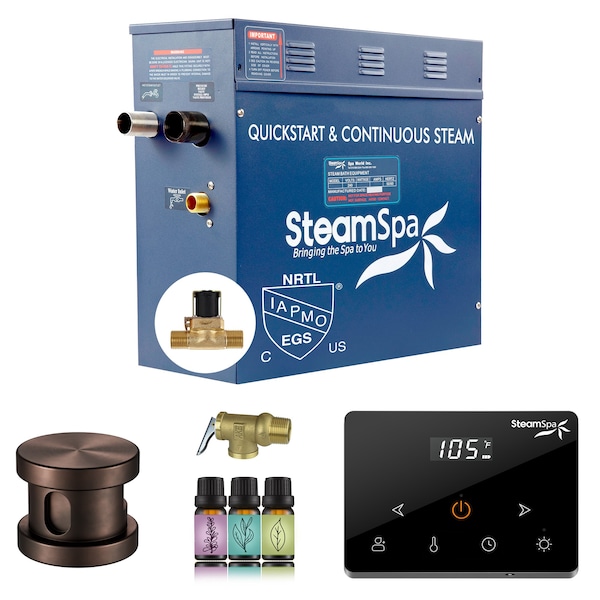 Steamspa Oasis 9KW Steam Generator with Continuous Steam Wireless Control and Auto-Drain in Oil Rubbed Bronze OAW900OB-A - main