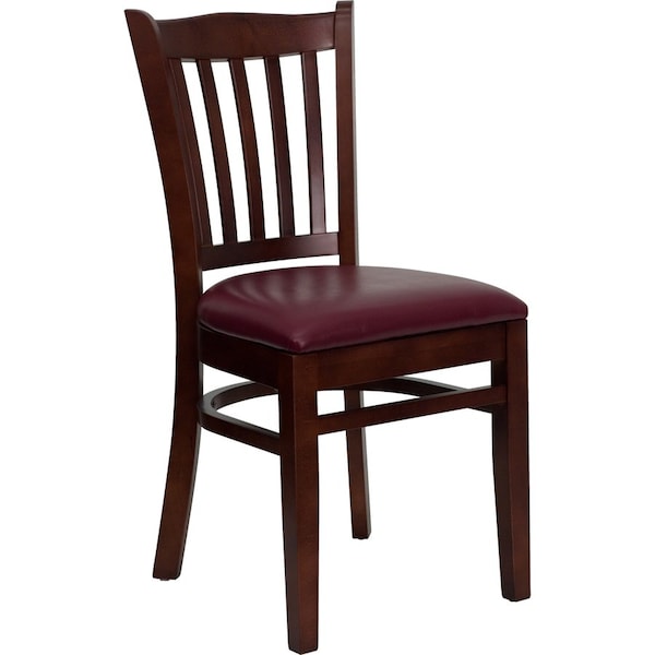 Flash Furniture Hercules Restaurant Chair, Wood Back, 17-1/2 in W 20-3/4" L 34-1/2" H, Vinyl Seat XU-DGW0008VRT-MAH-BURV-GG - main