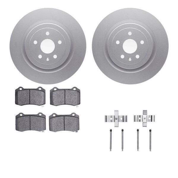 Dynamic Friction Co DFC GEOSPEC Coated Rotor- Heavy Duty Brake Pad includes Hardware 4412-47003 - main