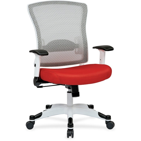 Office Star Managerial Chair Desk Chair, Adjustable Arms, 17-3/4" to 20-1/4" Height, Fabric, Red 317W-W1C1F2W-9 - main
