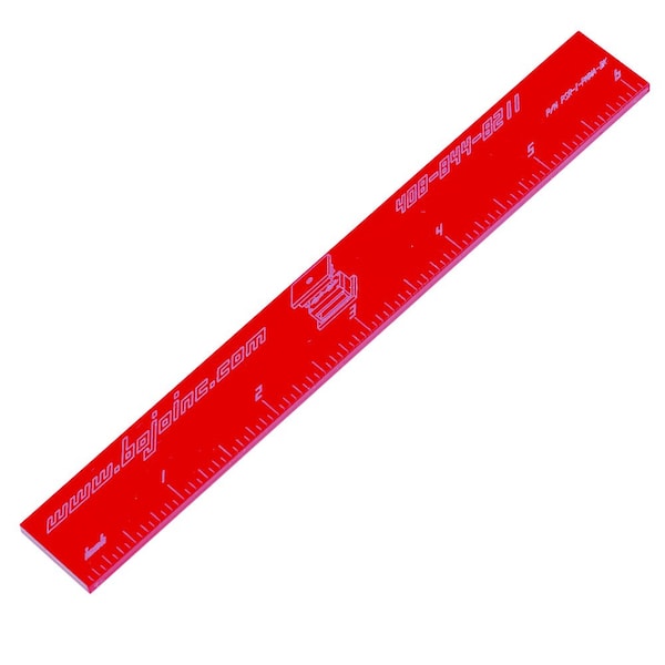 Bojo Tools Non-Marring Red Plastic 6-Inch Ruler PSR-I-PMMA-R - main