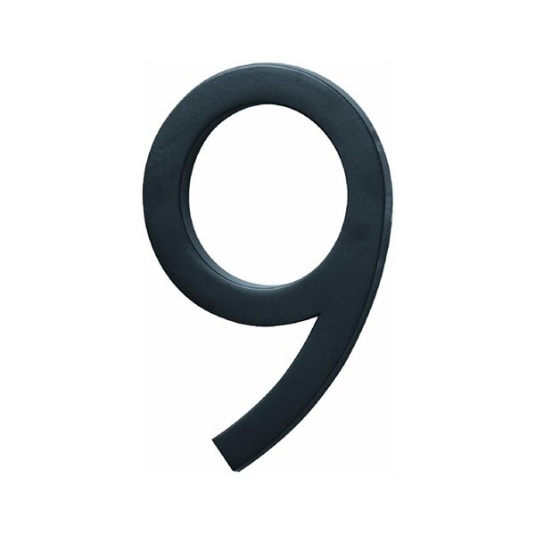Hy-Ko FM-6 Architectural Series House Number, Character: 9, 6 in H Character, Black Character FM-6/9 - main