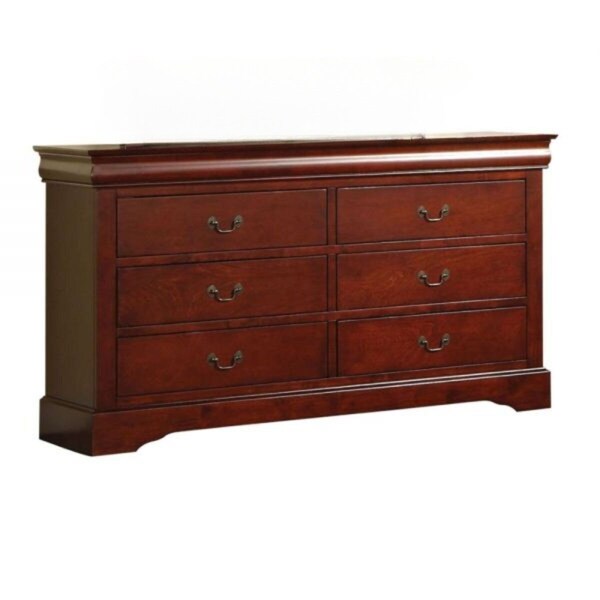 Homeroots 60" Brown Solid and Manufactured Wood Six Drawer Double Dresser 490456 - main