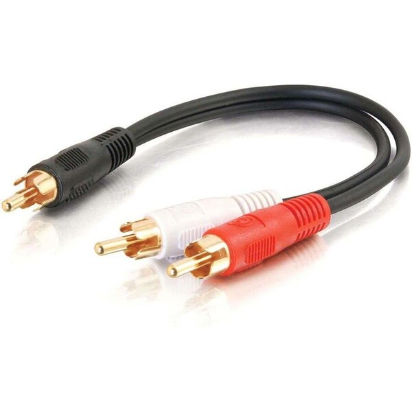 C2G 6in Value Series One RCA Mono Male to Two RCA Stereo Male Y-Cable - RCA Male - RCA Male - 6" 03161 - main
