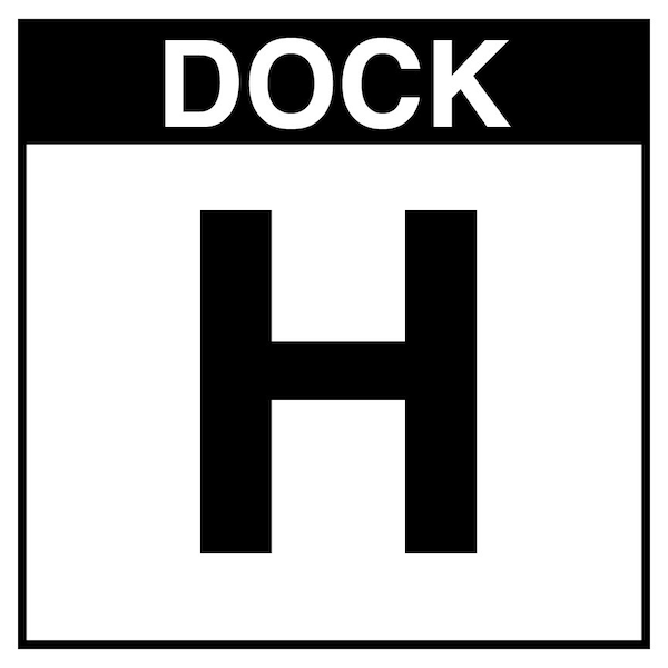 5S Supplies Loading Dock H Sign - ALM - 12in x 12in DOCKH-ALM-1212 - main