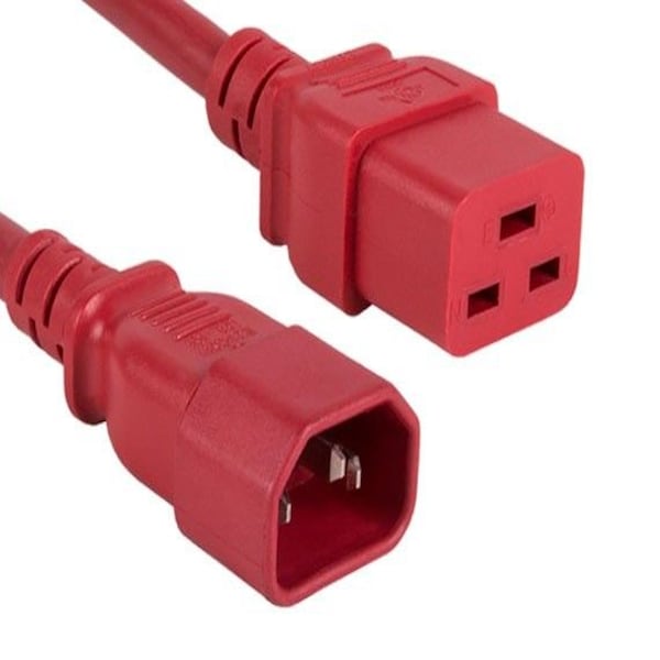 Sanoxy 2ft 14 AWG 15A 250V Power Cord IEC320 C14 to IEC320 C19, Red SNX-CBL-LDR-PW134-7202 - main
