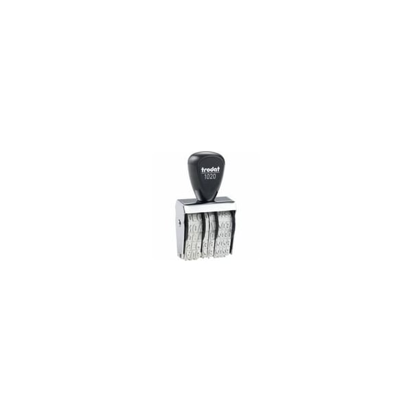 Trodat Size 2 Rubber Date Stamp, Date Stamp, 0.19in Impression Length, 4 Bands, Gray, Rubber, Steel RD020 - main