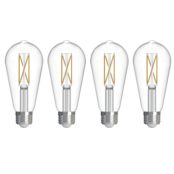 Bulbrite LED Filament PK of 4, 7.6 W Dimmable ST18 Light Bulb with Clear Finish and E26 Base - 3000K 776243 - main