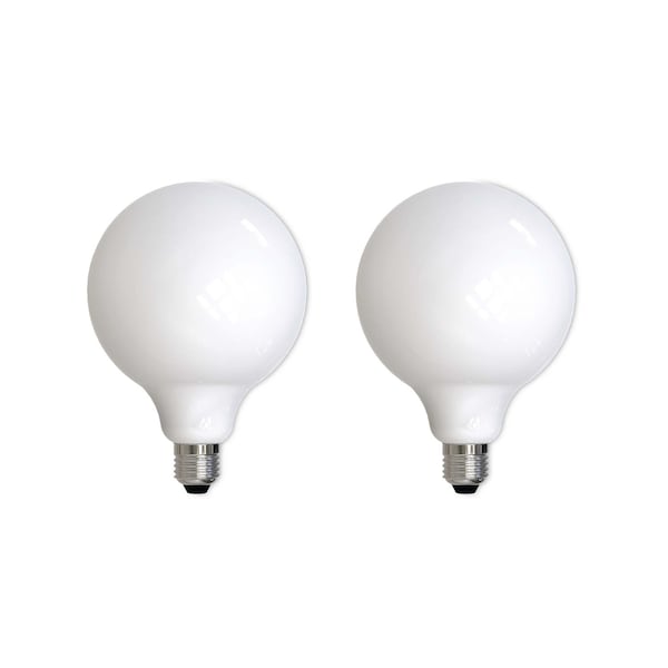 Bulbrite 60-Watt Equivalent Dimmable Milky Filament G40 Medium E26 LED Light Bulb, 3000K, 2PK 862699 - main