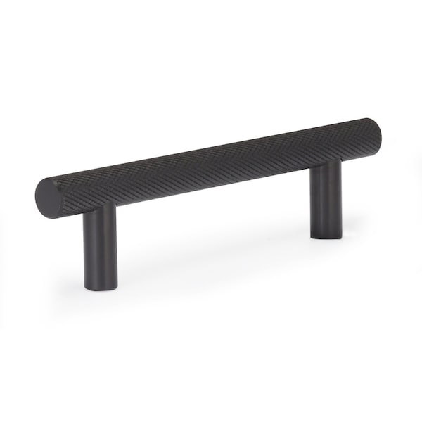 Kingston Brass Cabinet Knurled Pull for Bathroom, 96 mm, Matte Black RBP30609MB - main