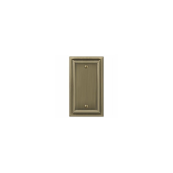 Amertac-Westek Continental Wall Plate, Brushed Brass, Metal, 1 Blank 94BBB - main
