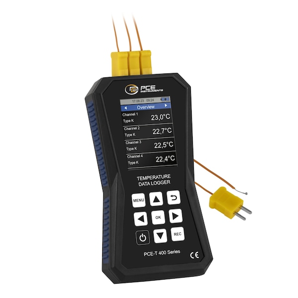 Pce Instruments 4-channel thermocouple datalogger, Type K/J/S/R/T/E/N/B to 1800 deg C / 3272 deg F with USB-C PCE-T 420 - main