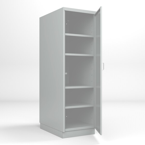Pucel Heavy Duty Storage Locker, Single Door, 24inW x 36inD x 74inH, 4inBase, Adjustable Shelves, Putty DLCU-2436-1-AS-B - main