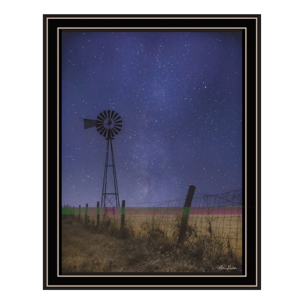 Homeroots Starlit Night Black Framed Print Wall Art 529990 - main