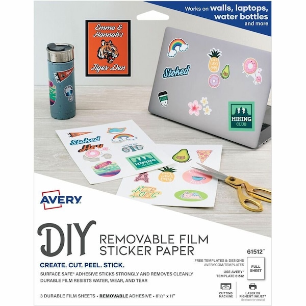 Avery Surface Safe Sign Labels, 8.5" x 11, PK3 61512 - main