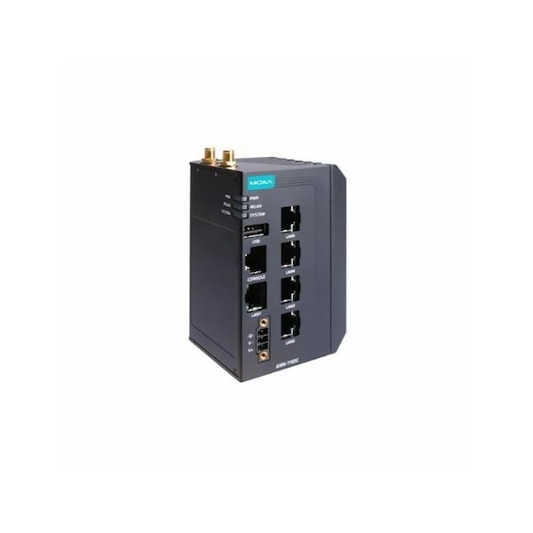 Moxa Industrial 802.11ax wireless client with 5 10/100/1000BaseTX ports, IP30, UN AWK-1165C-UN-T - main