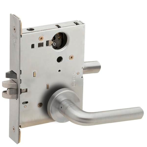 Schlage Grade 1 Storeroom Mortise Lock, Less Cylinder, 02 Lever, A Rose, Satin Stainless Steel Finish, Fiel L9080L 02A 630 - main