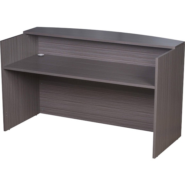 Boss Reception Desk Reception Desk, 71W x 30/36D x 42H, Driftw, Driftwood, Driftwood Base, Driftwood Frame N169-DW - main