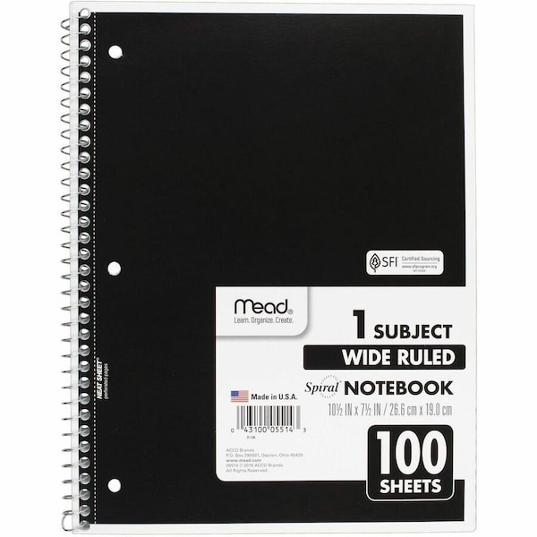 Mead Products NOTEBOOK, 10.5X8,100SH 05514 - main