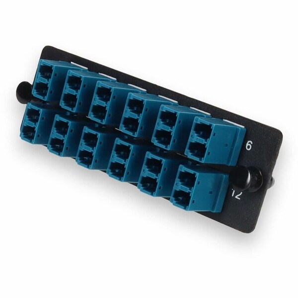 Add-On 4-BAY PANEL PLATE WITH 24-FIBER 12X LC DUPLEX OS2 FIBER ADAPTER PANEL ADD-4BAY12LCDADPTS2 - main