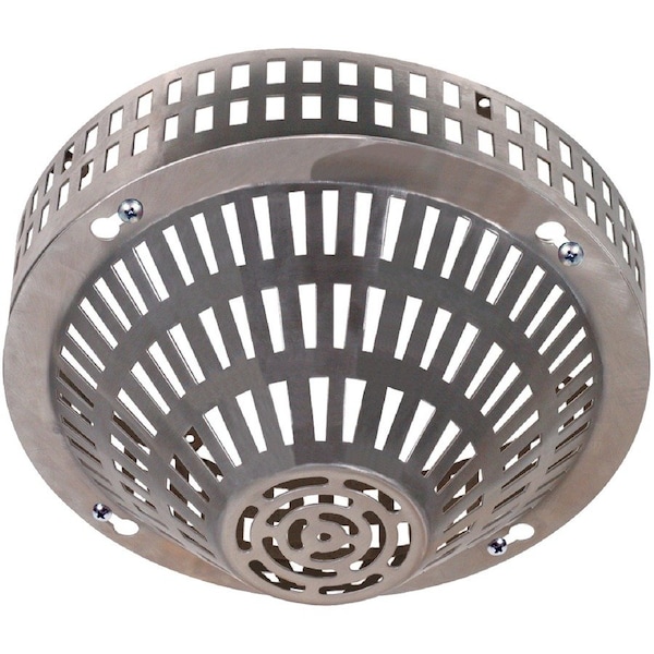 Safety Technology International Smoke Detector Guard, Stainless Steel, Surface Mount, 9 1/4 in W x 9 1/4 in H x 5 in D, Silver STI-8230-SS - main