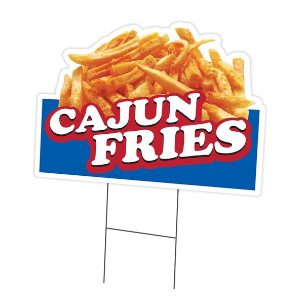 Signmission Cajun Fries Die Cut Yard Sign & Stake outdoor plastic coroplast window, C-DC-1216-DS-Cajun Fries19 C-DC-1216-DS-Cajun Fries19 - main