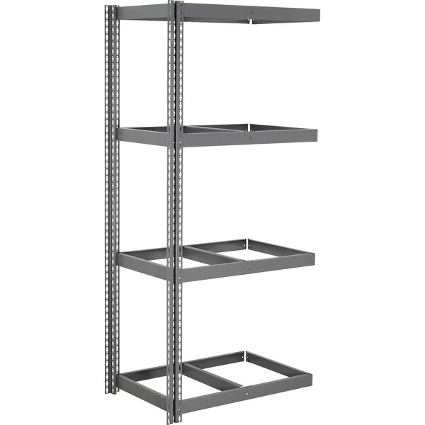 Global Industrial 4 Shelf, Heavy Duty Boltless Shelving, Add On, 48"W x 12"D x 60"H, No Deck B3153834 - main