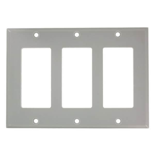 Leviton Decora Wallplate, Standard Size, Gang 3, Gray 80411-GY - main