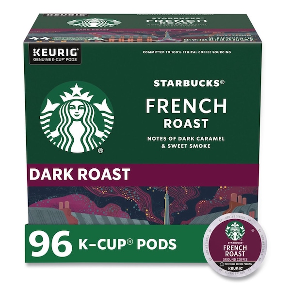 Starbucks Coffee, French Roast, K-Cup, Coffee, 4.12 lbs, 96 PK 12434813 - main