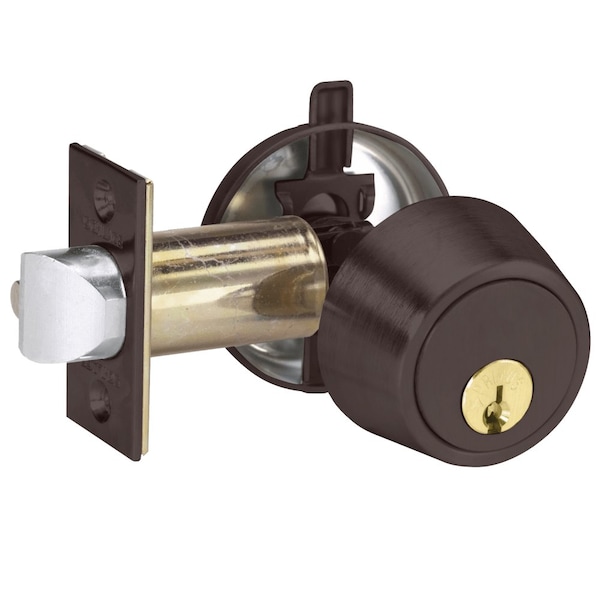Schlage Grade 2 Single Cylinder Deadlatch, Conventional 6-Pin Cylinder, 2-3/8in Backset, 2-1/4in Door Thick B250P6 613 EE214 - main