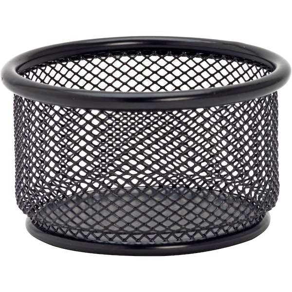 Lorell Mesh Paper Clip Holder 3-3/4" x 3-3/4" Black 84150 - main