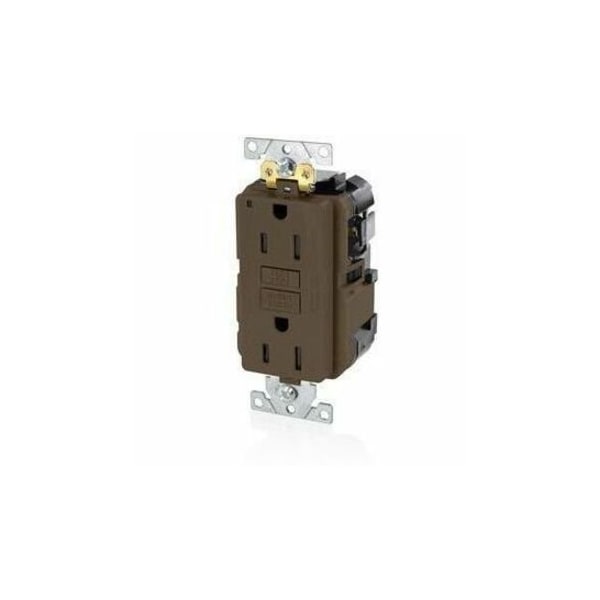 Leviton Self-Test GFCI Receptacle, Lev-Lok, 15 Amp, 125 VAC, 5-15R NEMA MGFN1 - main