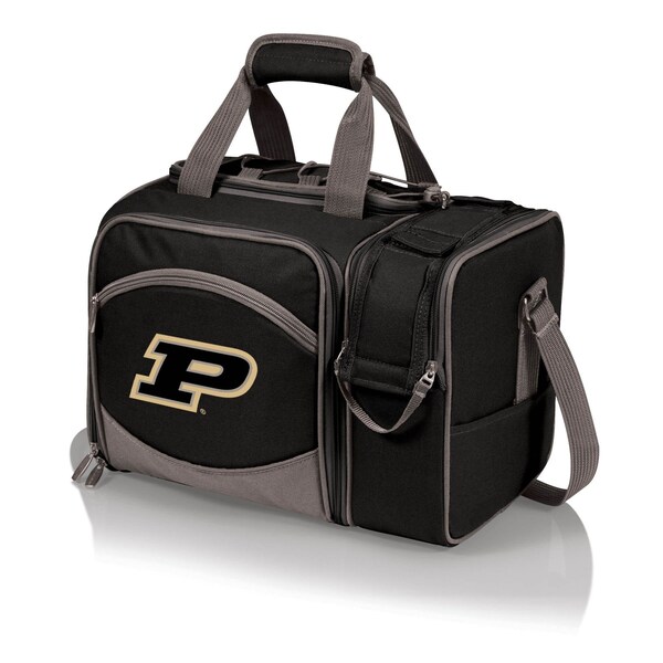 Picnic Time Family Of Brands NCAA Purdue Boilermakers Malibu Cooler Picnic BasketBlack with Gray Accents 508-23-175-514-0 - main