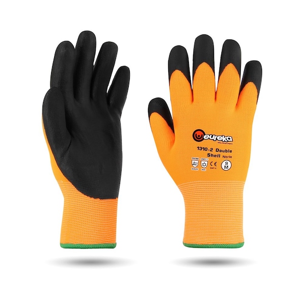 Eureka Safety Cold Weather Glove, Acrylic, Polyester Palm, Orange/Black, 9 1310-2DSN-9 - main