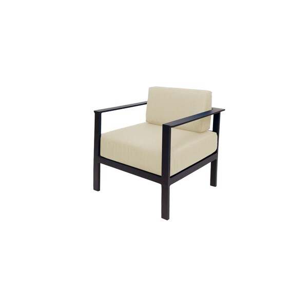 Bfm Seating Belmar Armchair with Sunbrella cushions, Sand Black Frame PH6102BL-57012 - main