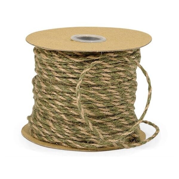 Nashville Wraps Moss Green and Natural Brown Twist Jute Twine, 1/8x50 yards RP27017 - main