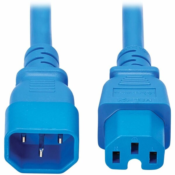 Eaton Tripp Lite Series Power Cord C14 to C15 - Heavy-Duty, 15A, 250V, 14 AWG, 10 ft. 3.1 m, Blue P018-010-ABL - main