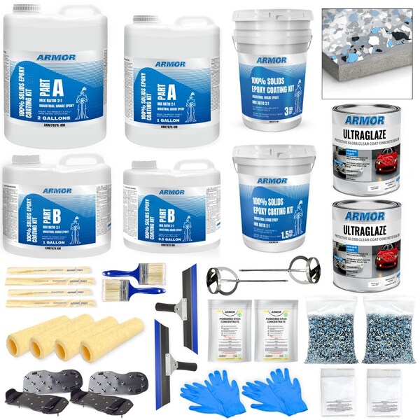 Armorpoxy 32 Pc - Epoxy Floor Kit - 2-Layer - 900 Sq Ft - Medium Gray 110004 - main
