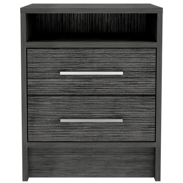 Homeroots Sophisticated and Stylish Smokey Oak Nightstand 477897 - main