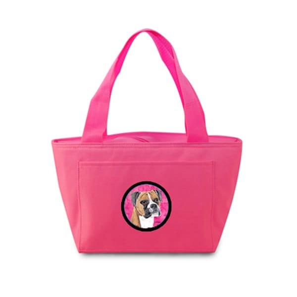 Carolines Treasures 15 x 7 in. Boxer Zippered Insulated School Washable and Stylish Lunch Bag Cooler- Pink SC9121PK-8808 - main