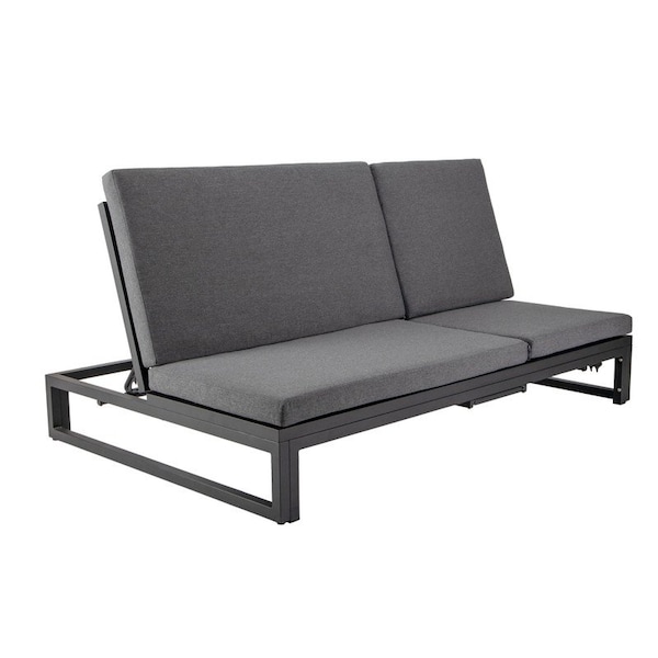 Leisuremod Chelsea 2-in-1 Convertible Sofa & Double Chaise, Aluminum, 660lb Capacity CLBL-82BL - main