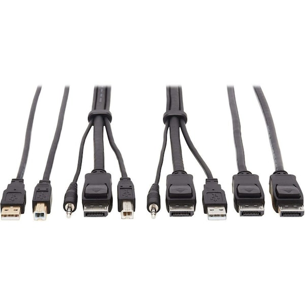 Eaton EATON Tripp Lite Series DisplayPort KVM Cable Kit - DP, USB, 3.5 mm Audio 3xM/3xM + USB M/M + DP P783-006-DPU - main