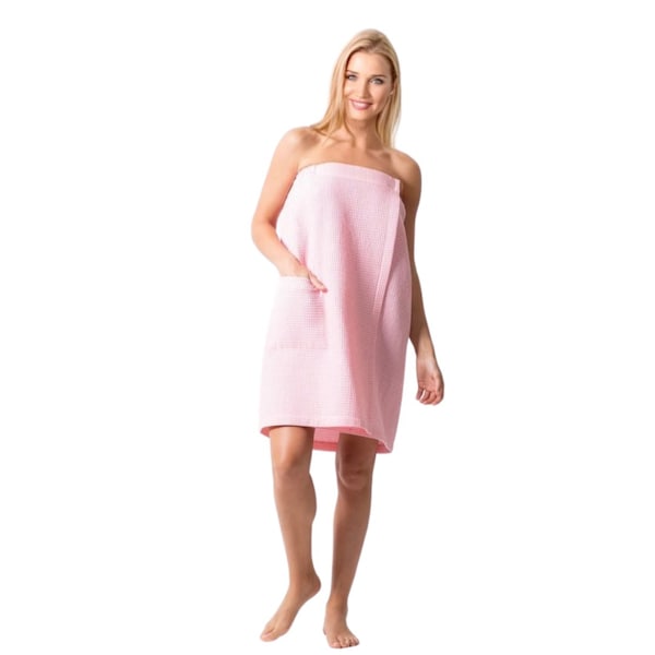 Towelsoft Women's Waffle Body Wrap, Adjustable Closure Pink, One Size Body Wrap-Waffle-PNK - main