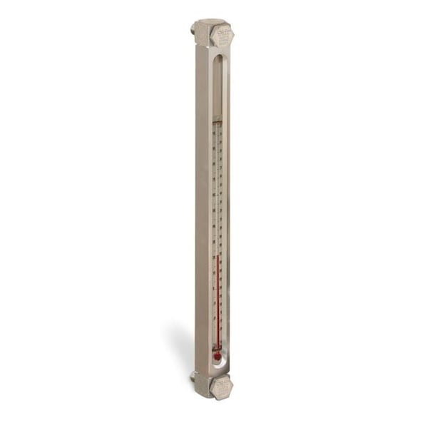 Oil-Rite Aluminum Liquid Gauge with Card Thermometer with 3in. to 12in. Centerline - 12in., M12 X 1.75 B3540-31200BM1W - main